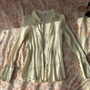 Topshop - Cream Long Sleeve Blouse